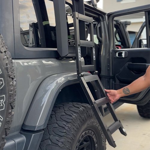 Roof Rack with Ladder Jeep JK - Image 3